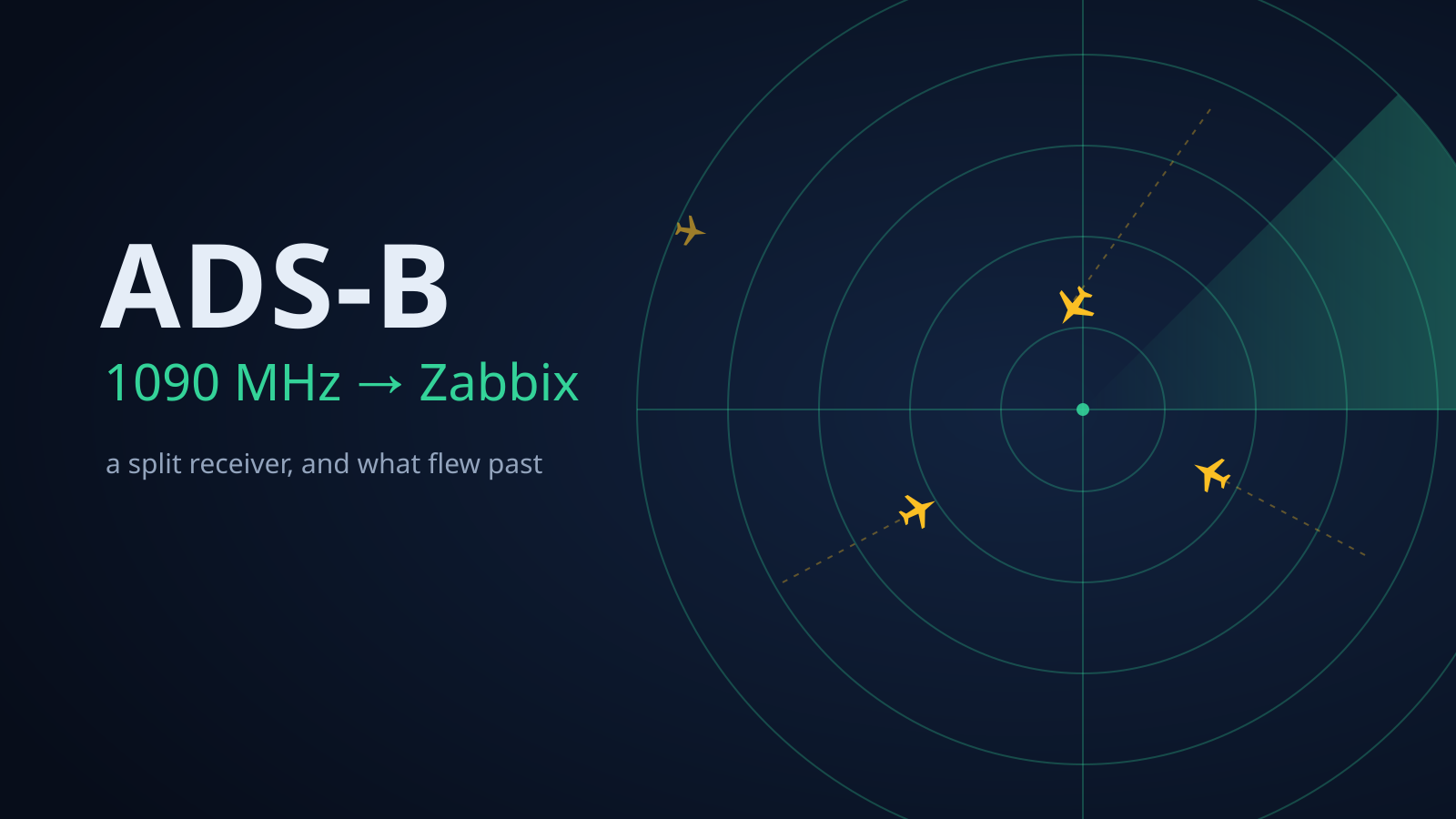 ADS-B: a split receiver, and Zabbix watching the sky